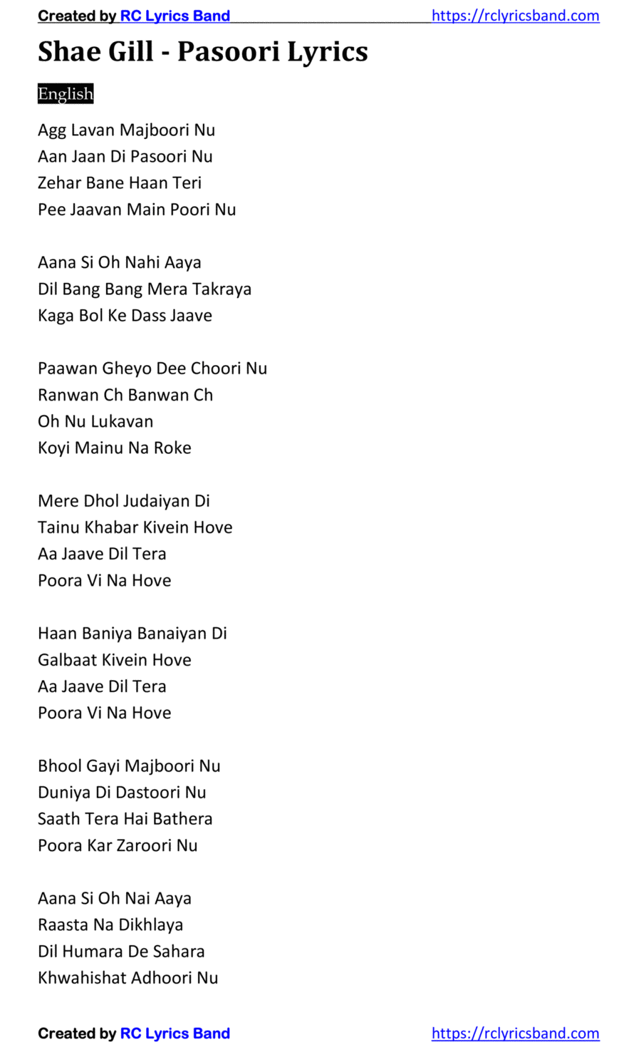 Pasoori Voice scores gallery preview page 1