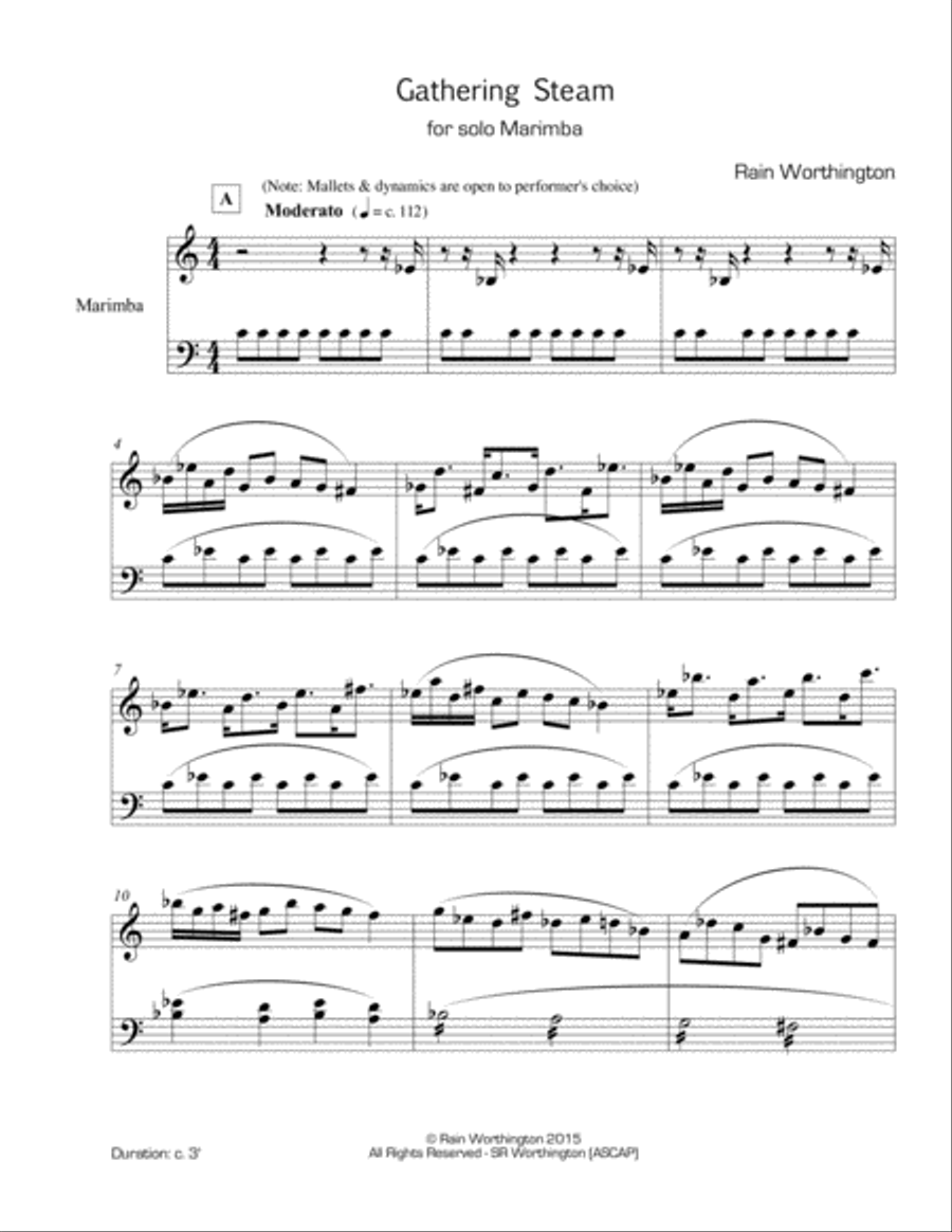 Gathering Steam - for marimba Marimba scores gallery preview page 2