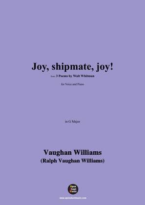 Book cover for Vaughan Williams-Joy,shipmate,joy!,in G Major