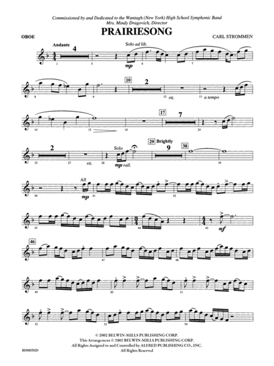 Prairiesong: Oboe