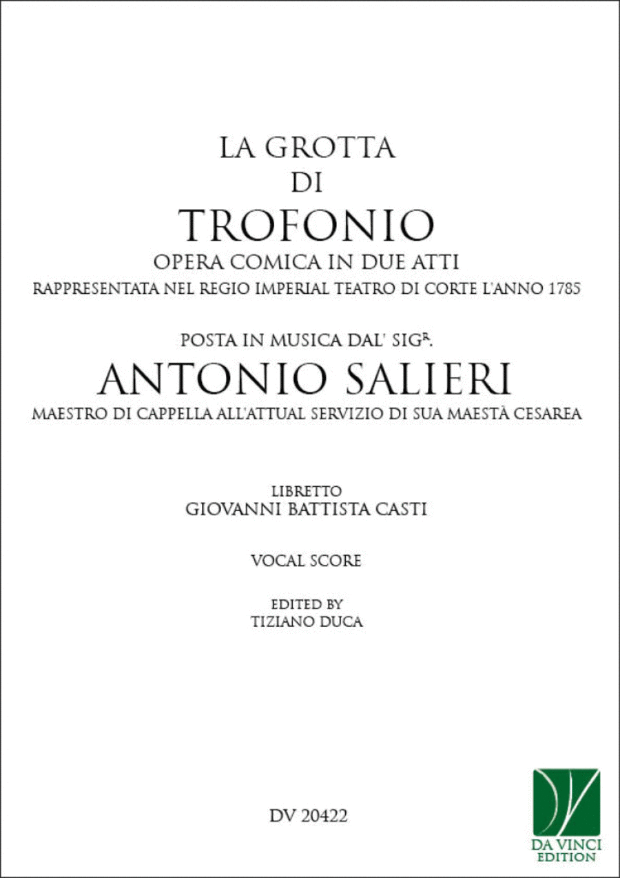 La grotta di Trofonio, opera comica in 2 acts School and Community scores gallery preview page 1