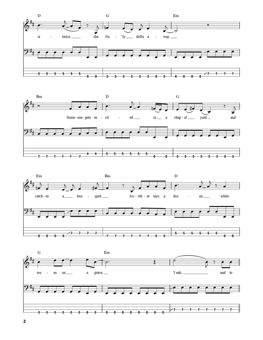 Be Yourself Bass Guitar Tablature scores gallery preview page 2