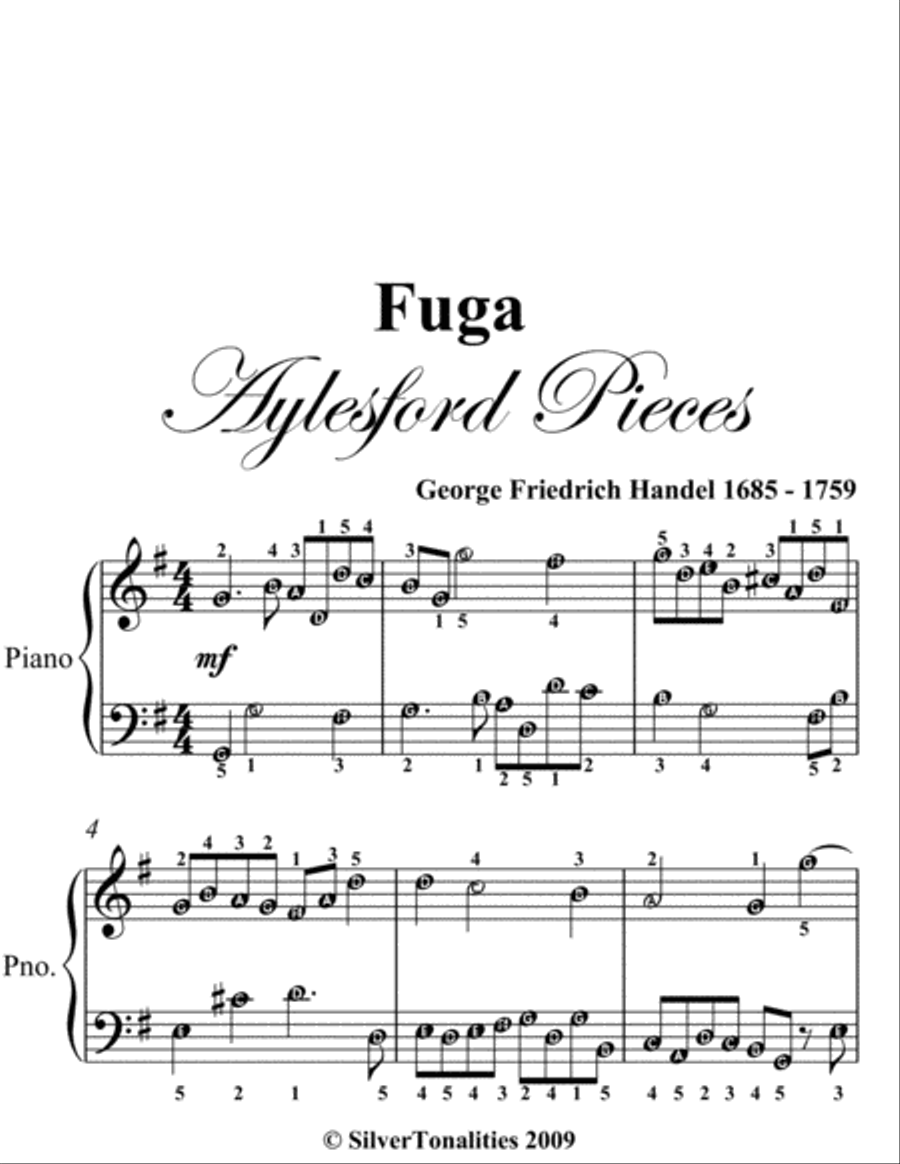 Fuga Aylesford Pieces Easy Piano Sheet Music Easy Piano scores gallery preview page 2