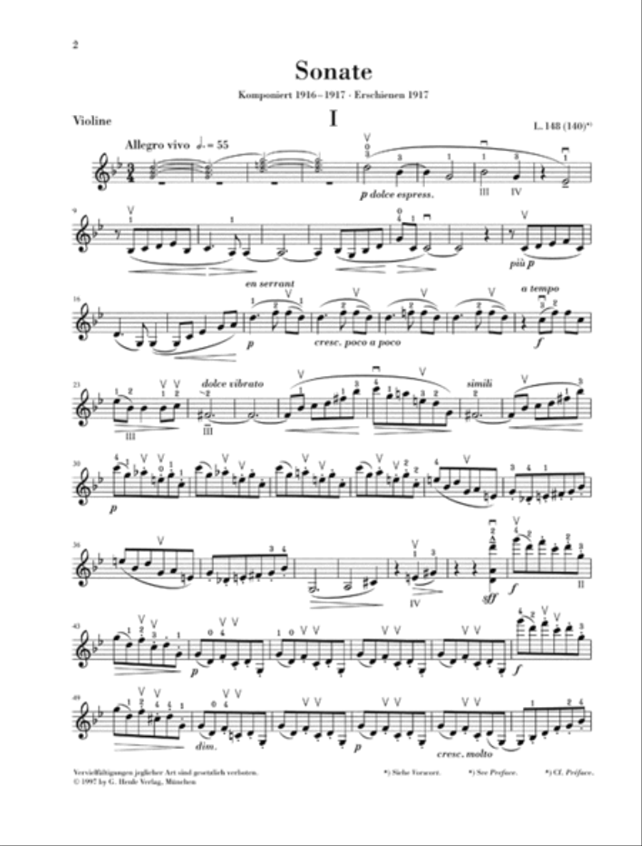 Sonata for Violin and Piano Violin Solo scores gallery preview page 4