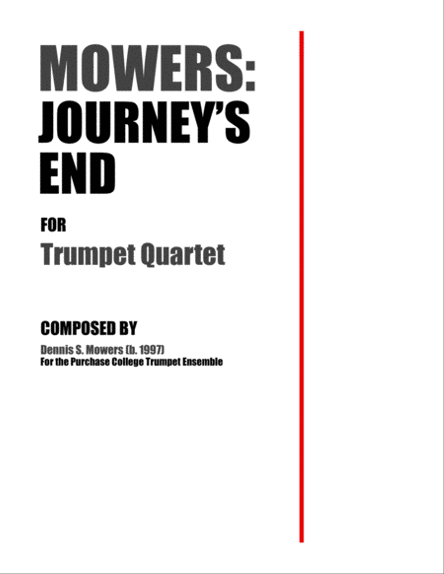 "Journey's End" for Trumpet Quartet - Dennis S. Mowers image number null