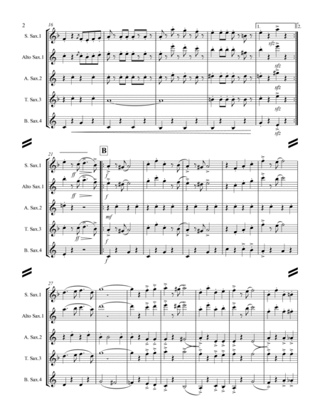 March - Hands Across the Sea (for Saxophone Quartet SATB or AATB) image number null