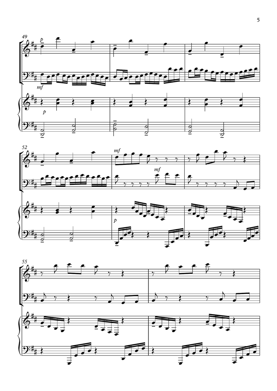 Canon in D ( trio for piano/ violin/ cello) Piano Trio scores gallery preview page 5