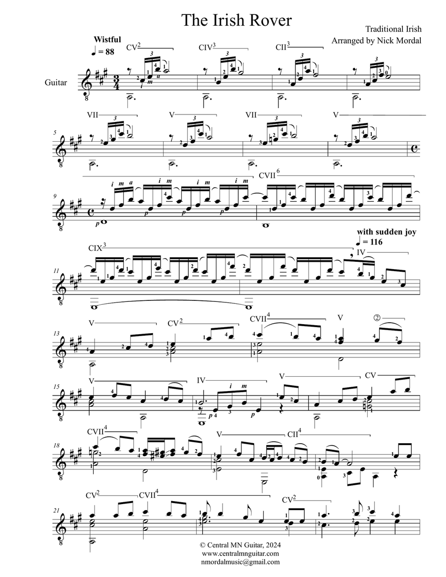 The Irish Rover Acoustic Guitar scores gallery preview page 1