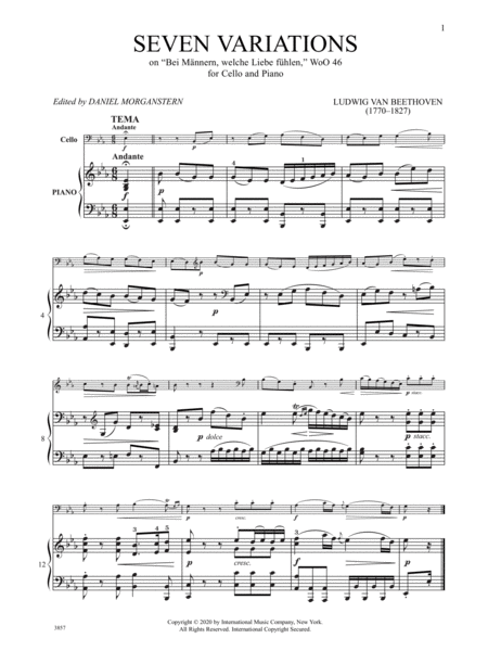 7 Variations On 'Bei Mannern, Welche Liebe Fuhlen', Woo 46