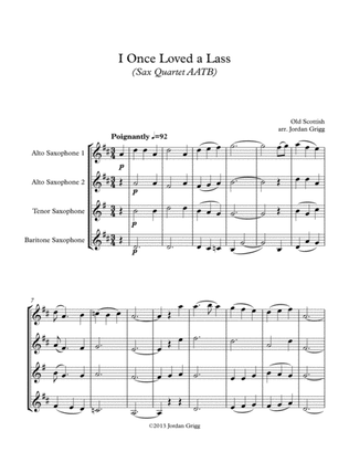 I Once Loved a Lass (Sax Quartet AATB)