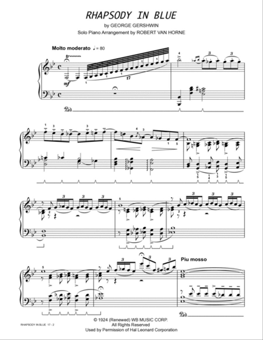 Rhapsody In Blue (Abridged & Advanced Piano Solo) Piano Method scores gallery preview page 2