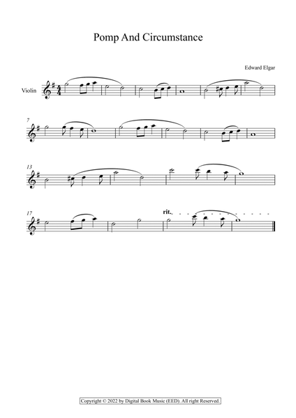 Pomp And Circumstance - Edward Elgar (Violin) G major