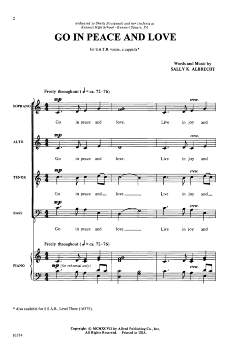 Go in Peace and Love Go in Peace and Love 4-Part scores gallery preview page 2