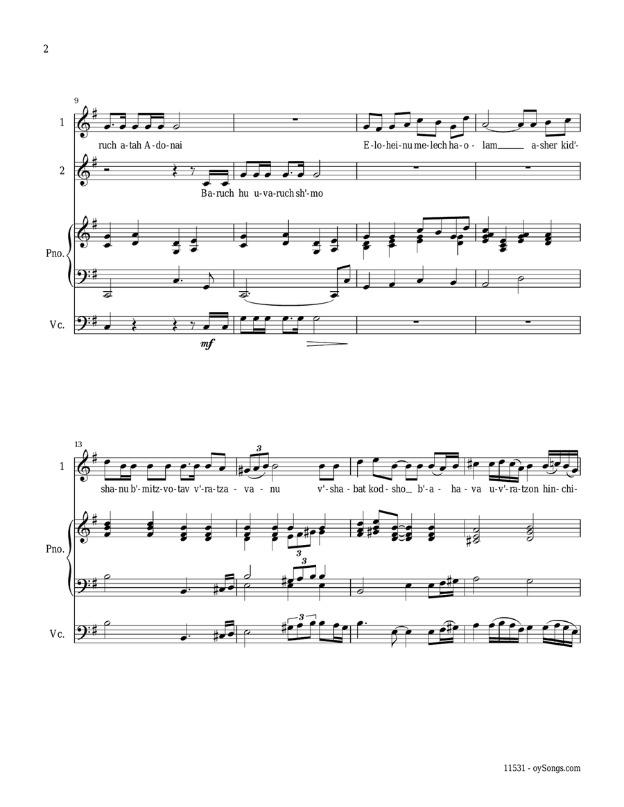 Kiddush Kiddush 2-Part scores gallery preview page 2