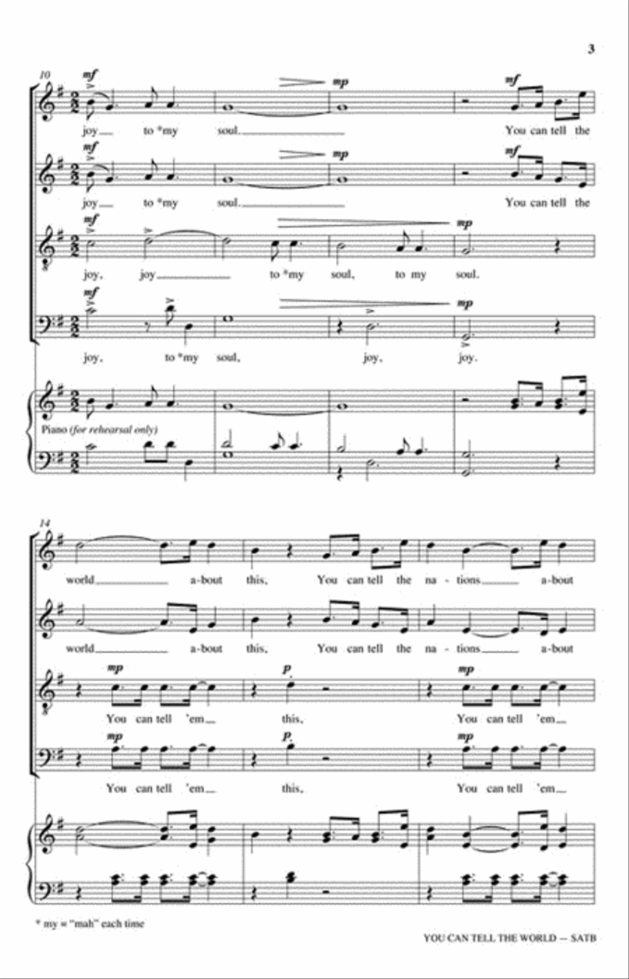 You Can Tell the World 4-Part scores gallery preview page 3