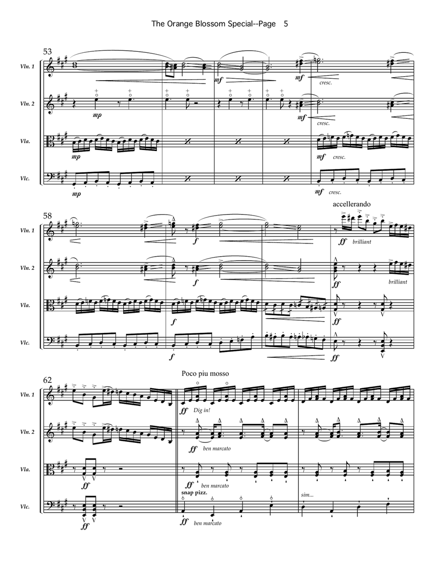 Orange Blossom Special String Quartet scores gallery preview page 5