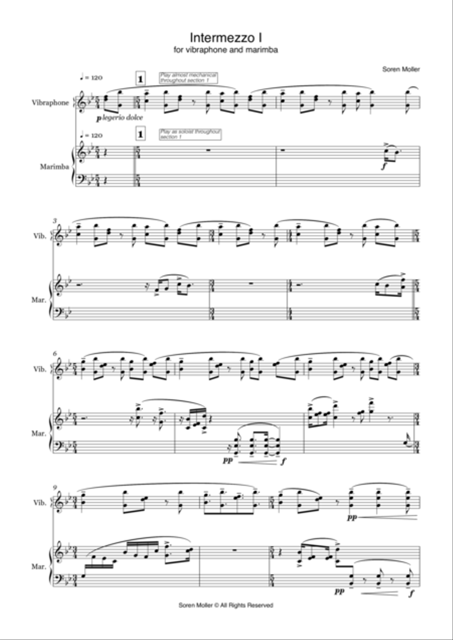 Intermezzo I - Score & Parts Marimba scores gallery preview page 2