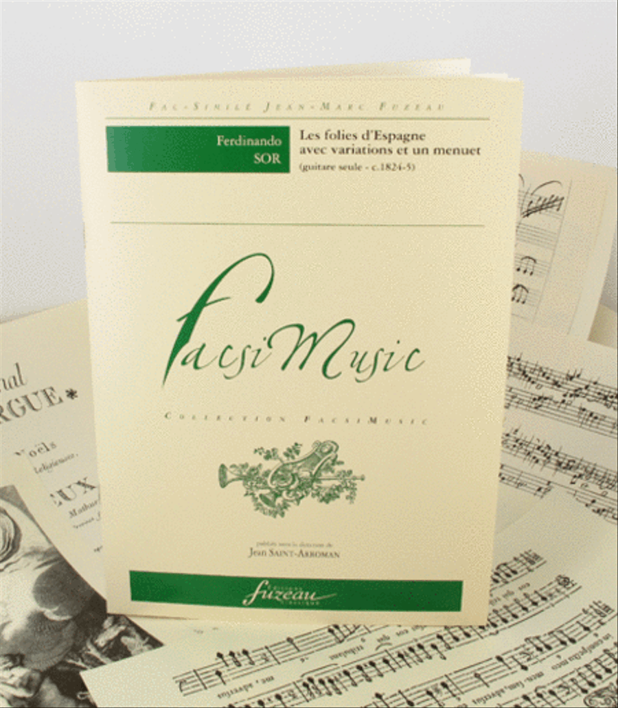 Les Folies d'Espagne with variations and a menuet Classical Guitar scores gallery preview page 1