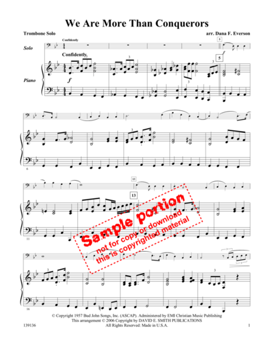 We Are More Than Conquerors Trumpet Solo scores gallery preview page 2