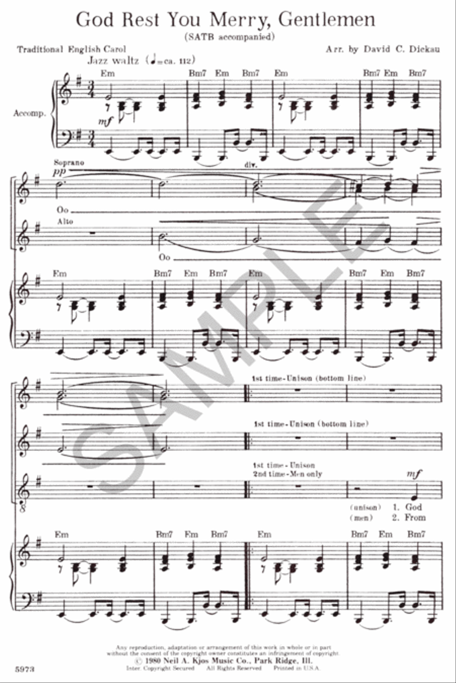 God Rest You Merry Gentlemen 4-Part scores gallery preview page 2