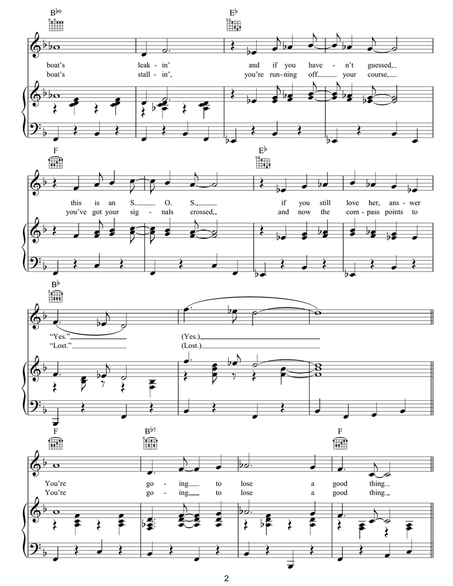 The Captain Of Your Ship The Captain Of Your Ship Piano, Vocal, Guitar scores gallery preview page 2