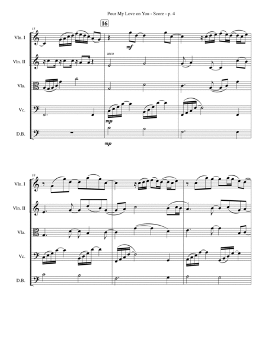 Pour My Love On You String Quartet scores gallery preview page 4