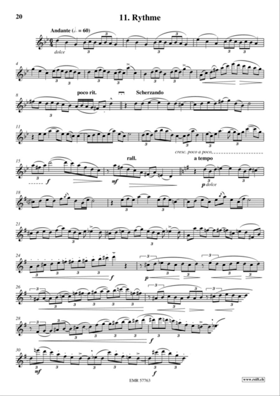 36 Etudes Transcendantes Flute Solo scores gallery preview page 13