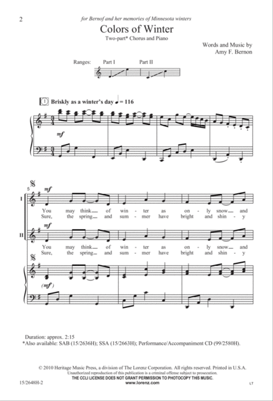 Colors of Winter Colors of Winter 2-Part scores gallery preview page 3
