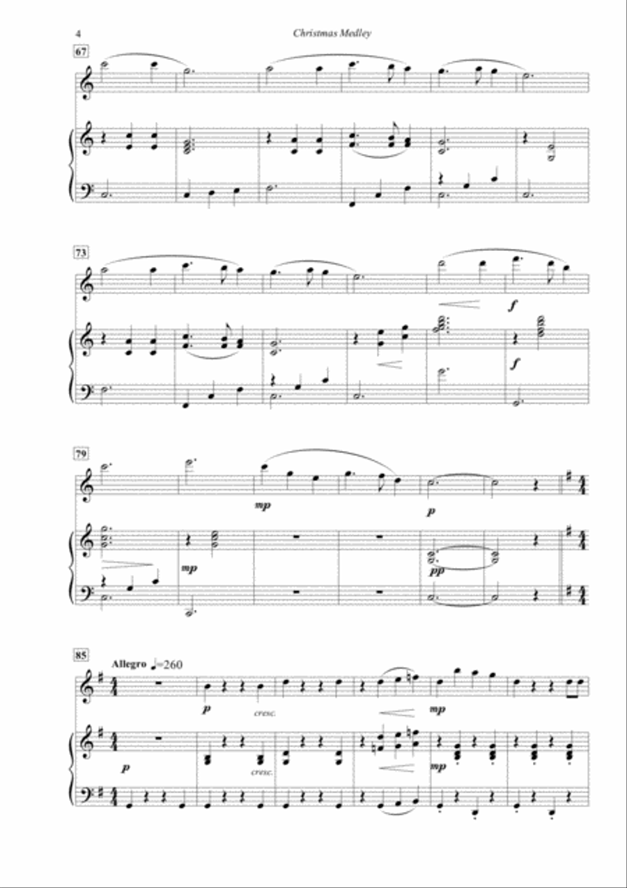 Christmas Medley for Flute and Piano Christmas Medley for Flute and Piano Flute Solo scores gallery preview page 4