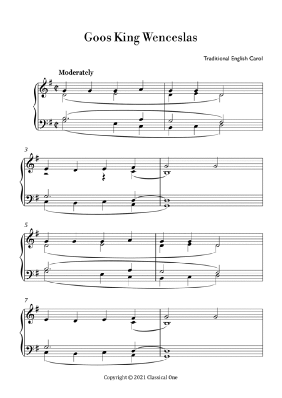 Traditional - Good King Wenceslas(Easy Piano) Easy Piano scores gallery preview page 2