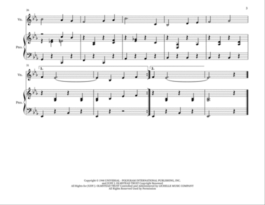 Blue Christmas Violin Solo scores gallery preview page 3