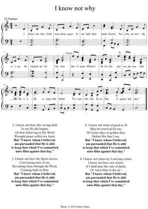 I know not why. A new tune to a wonderful old hymn.