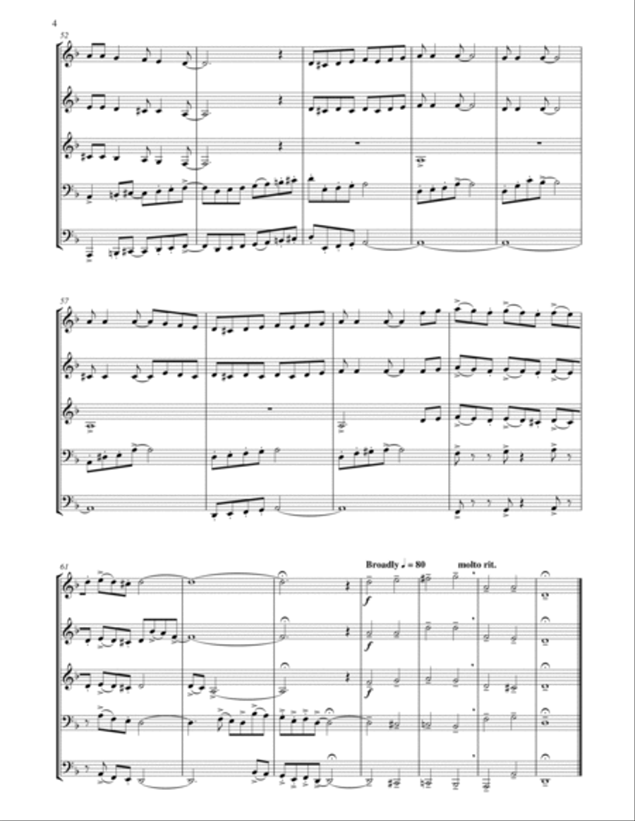 Were You There? - Joshua Fight the Battle of Jericho (brass quintet) Brass Quintet scores gallery preview page 5