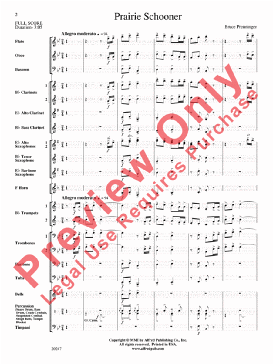 Prairie Schooner Prairie Schooner Concert Band scores gallery preview page 3