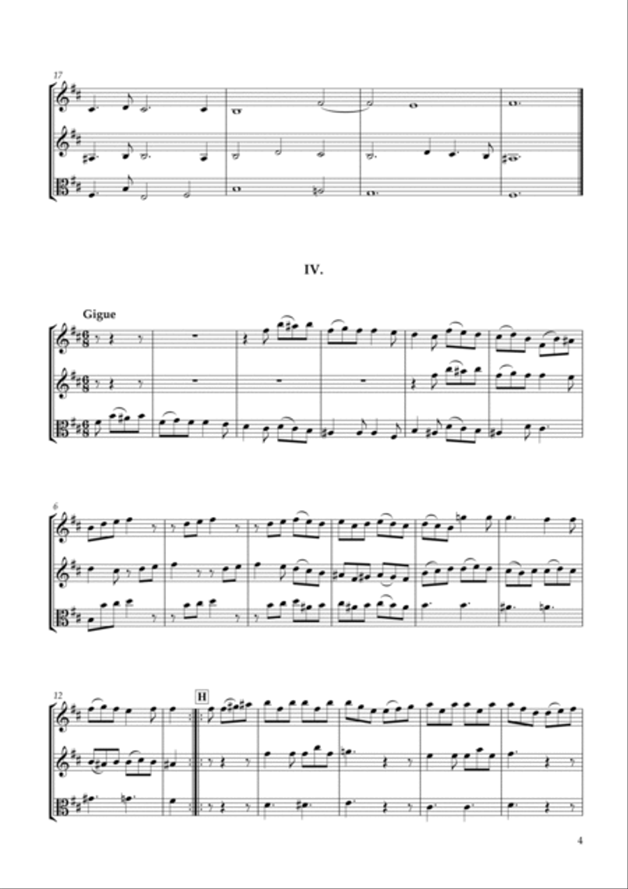 Six Sonatas No.2 for two Violins & Viola Op.7-2 String Duet scores gallery preview page 4