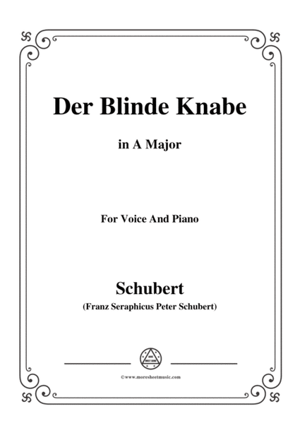 Schubert-Der Blinde Knabe,Op.101,in A Major,for Voice&Piano image number null