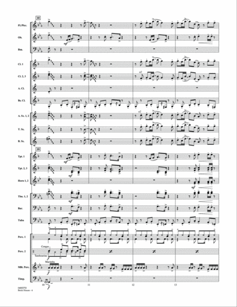 Brick House - Conductor Score (Full Score)