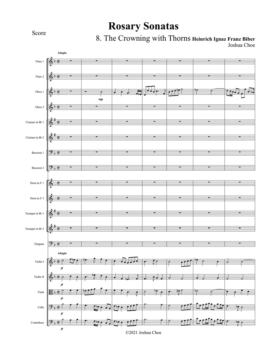 Rosary Sonatas: The Crowning with Thorns Full Orchestra scores gallery preview page 1