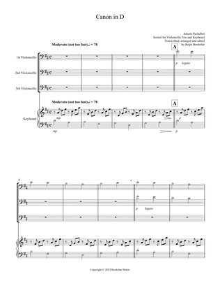Book cover for Canon in D (Pachelbel) (D) (Violoncello Trio, Keyboard)