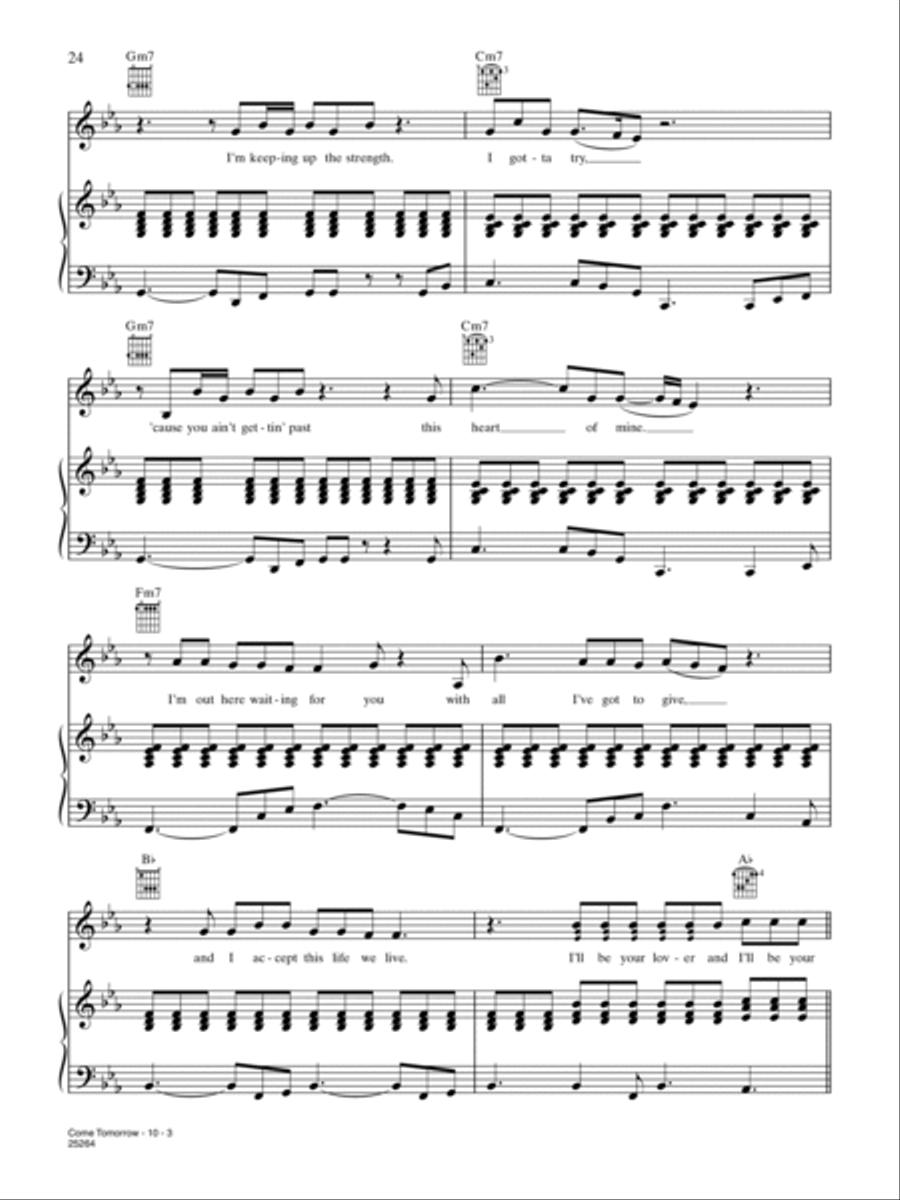 Come Tomorrow Piano, Vocal, Guitar scores gallery preview page 3