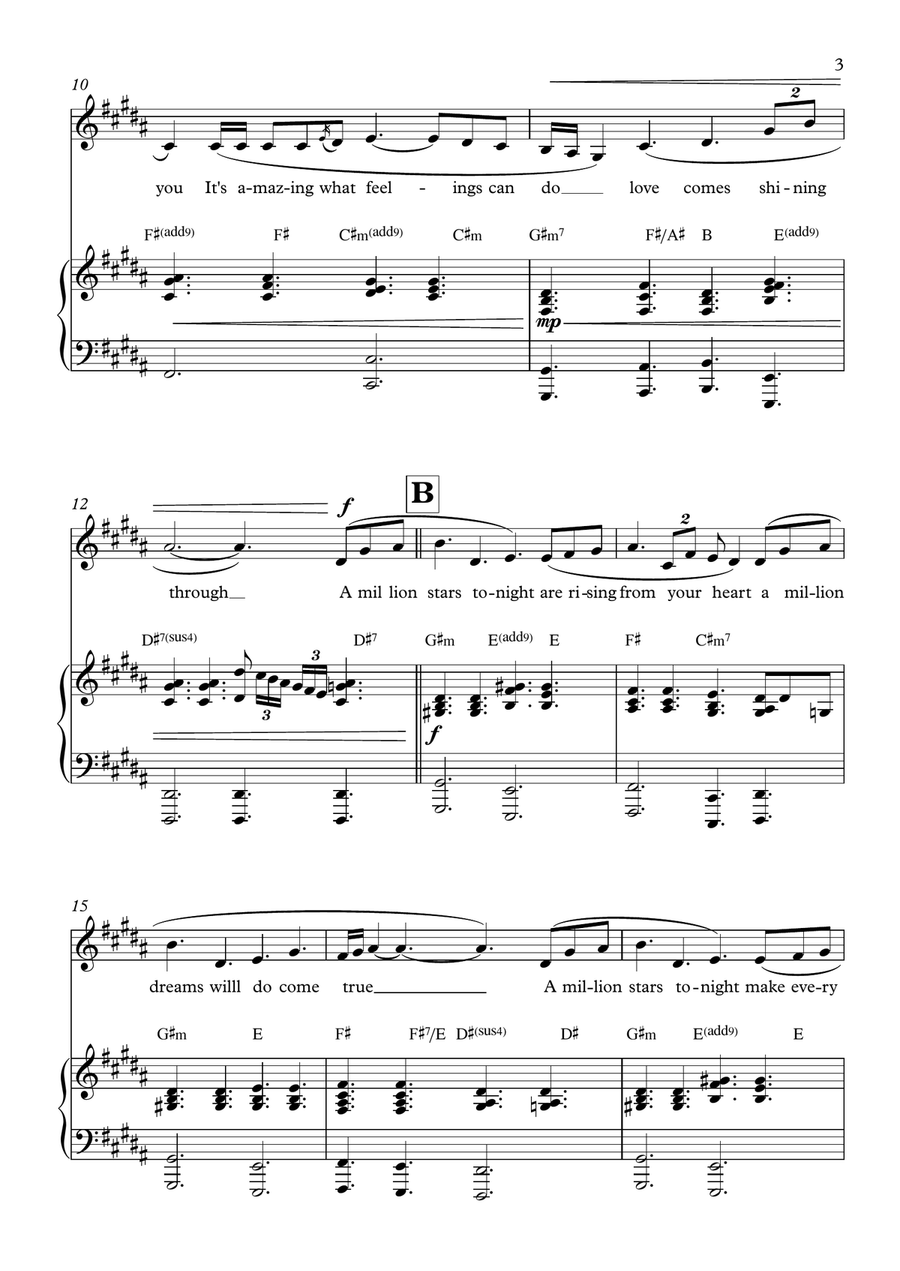 A Million Stars - Luminita Anghel (Andrei Tudor/Cristian Faur) Piano, Vocal scores gallery preview page 3