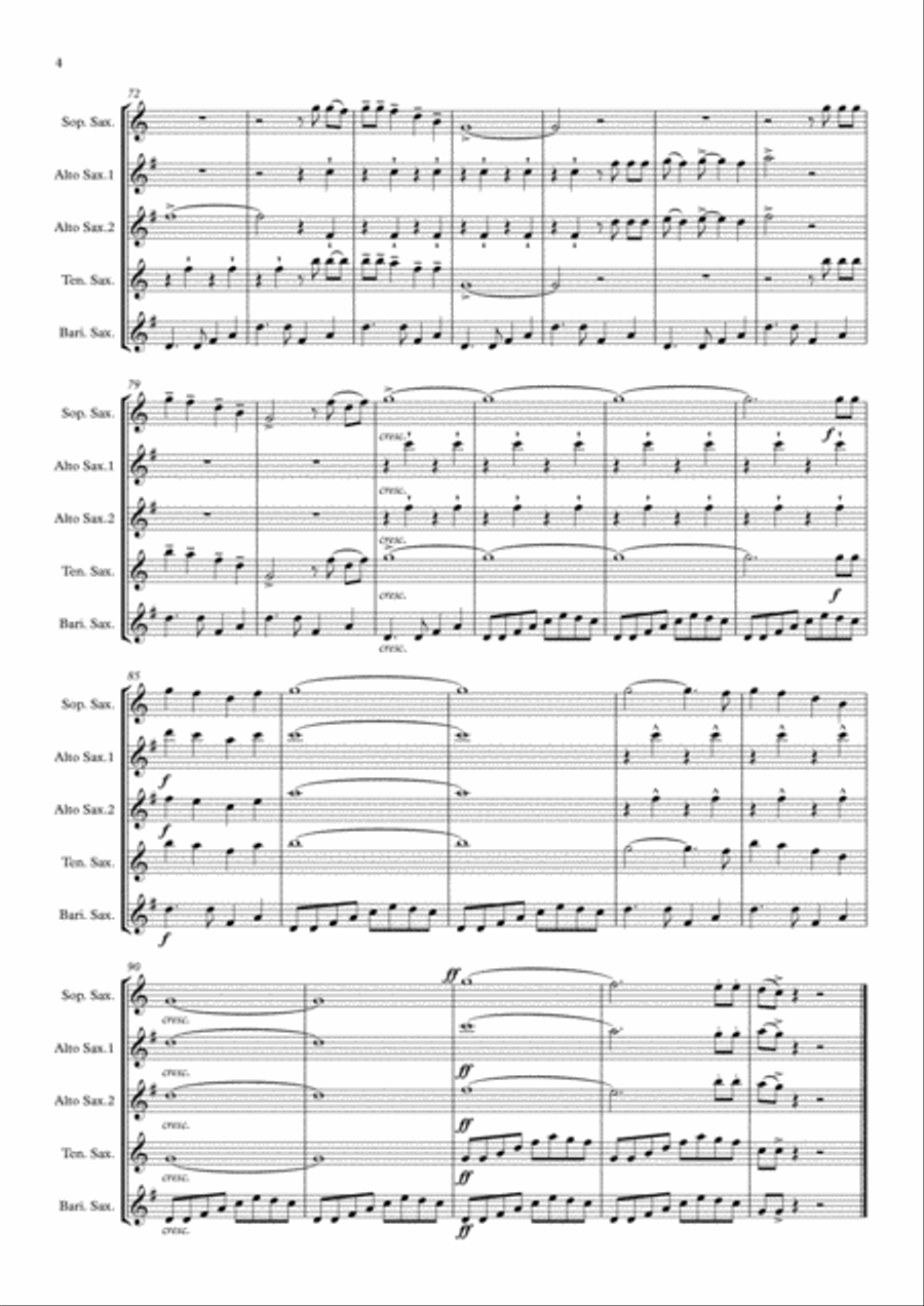 Oh, Pretty Woman Saxophone Quintet scores gallery preview page 4