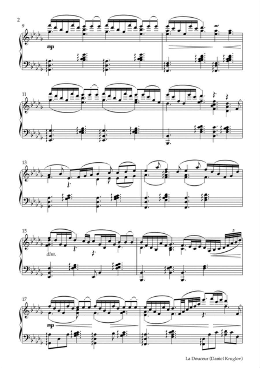 La Douceur Piano Solo scores gallery preview page 2
