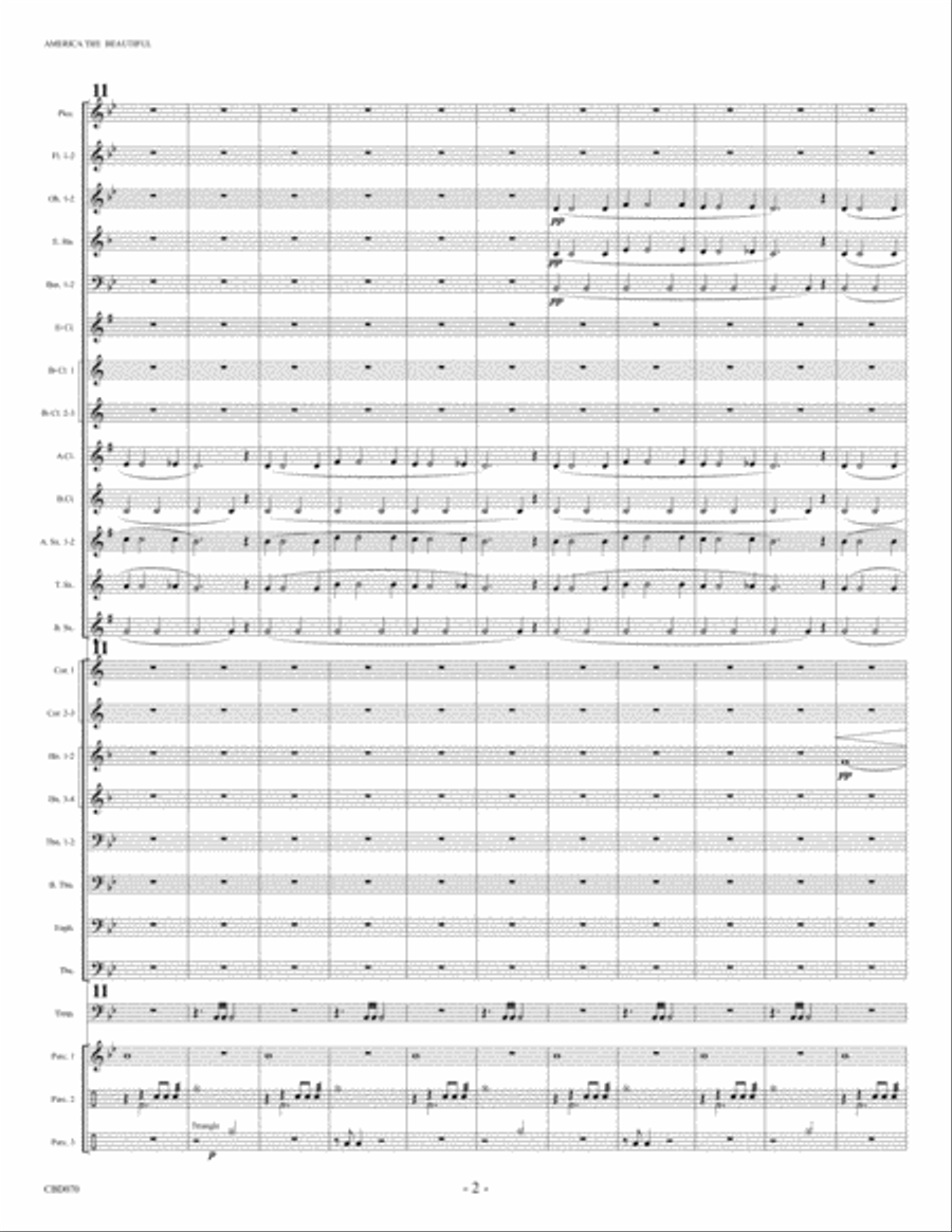 AMERICA THE BEAUTIFUL arranged for CONCERT BAND grade 3 Concert Band scores gallery preview page 2