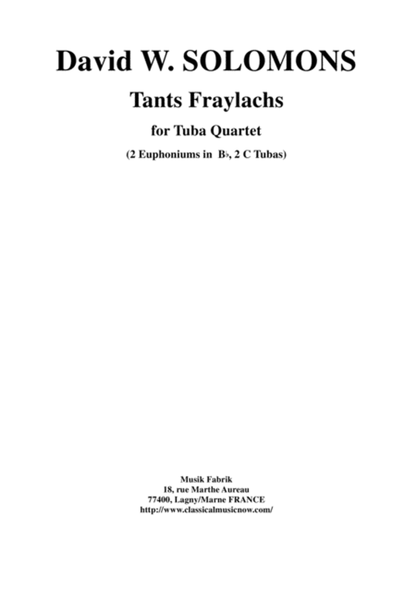 David Warin Solomons: Tants Fraylachs for 2 Bb euphoniums and 2 tubas