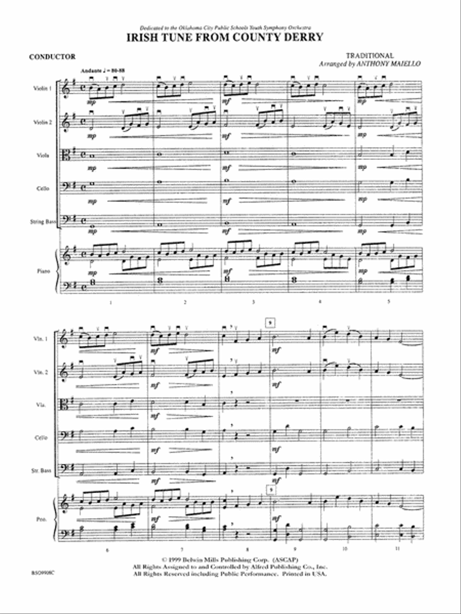 Irish Tune from County Derry: Score String Orchestra scores gallery preview page 3