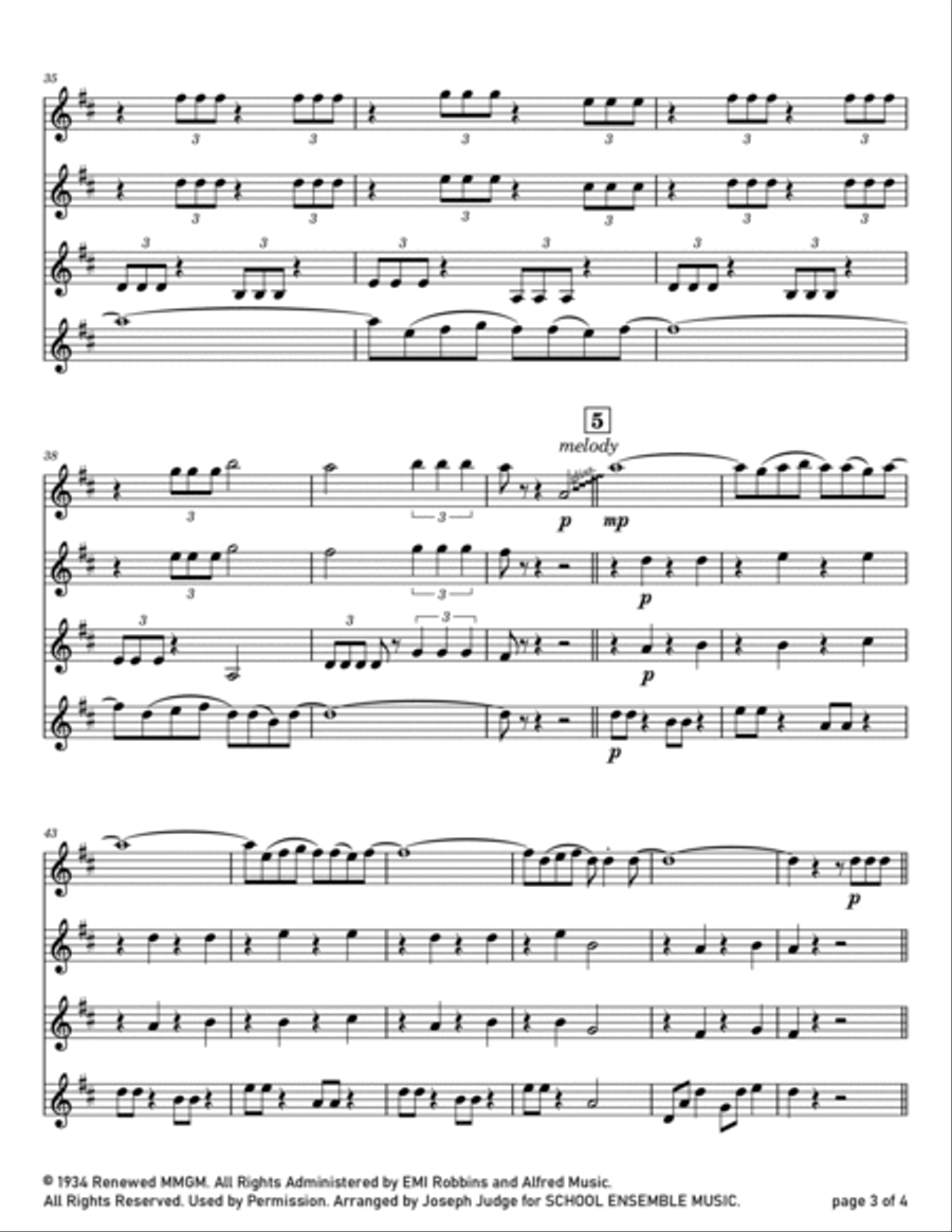 Blue Moon Clarinet Quartet scores gallery preview page 3