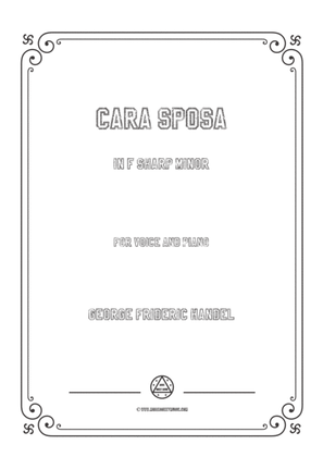 Book cover for Handel-Cara sposa(Version I) in f sharp minor,for Voice and Piano