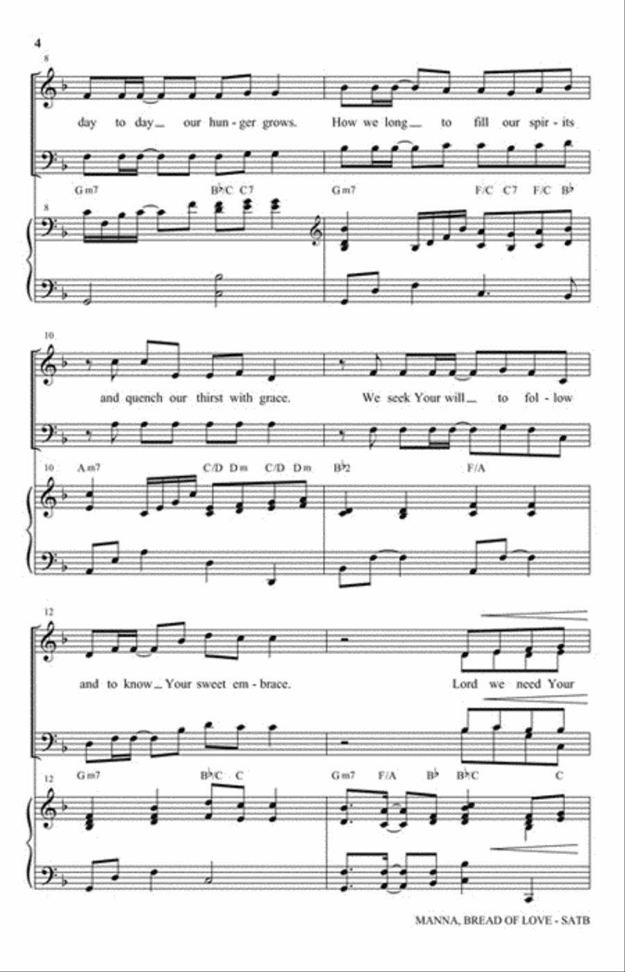 Manna, Bread of Love Manna, Bread of Love 4-Part scores gallery preview page 3