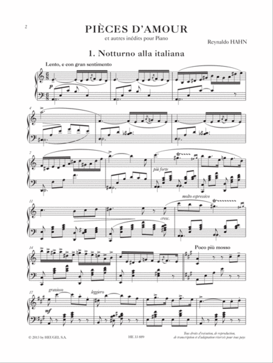 Pieces D'amour Et Autres Inedits Pour Piano Piano Solo scores gallery preview page 2